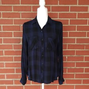 A.N.A. Plaid Button Down Shirt Medium